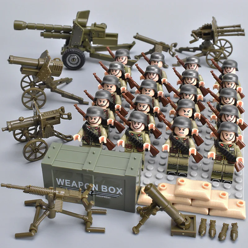 Zweiter Weltkrieg Infanterie, Militärsoldaten, Krieg, Nationalarmee, Mini-Gewehrmodell, Bausteine, Bausatz, Montage-Spielzeug – Detail 10