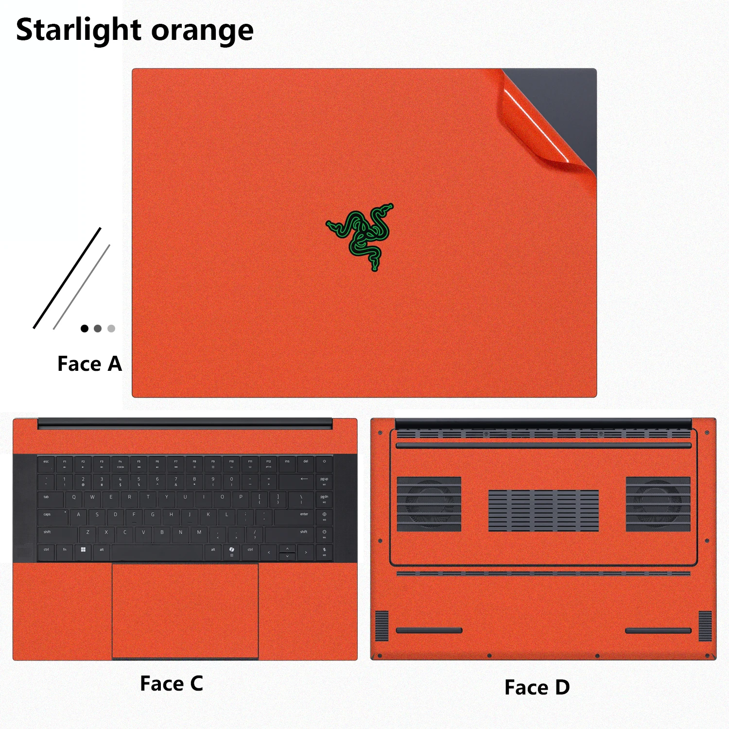 For Razer Blade 16 17 15 14 13 body sticker notebook RZ09-0423E shell RZ09-0510 protection RZ09-0357 pre-cut vinyl film