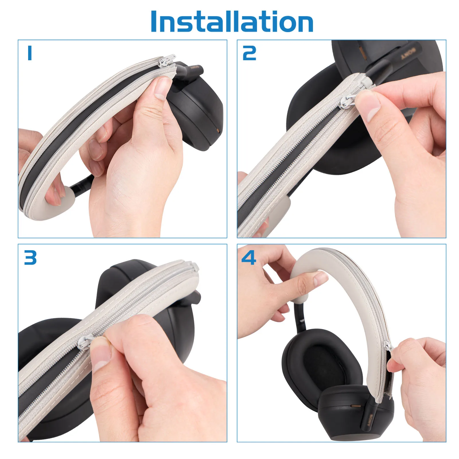 Geekria Funda de silicona para diadema compatible con auriculares inalámbricos Sony WH-1000XM5, WH1000XM5, protector de almohadilla de cojín superior para la cabeza