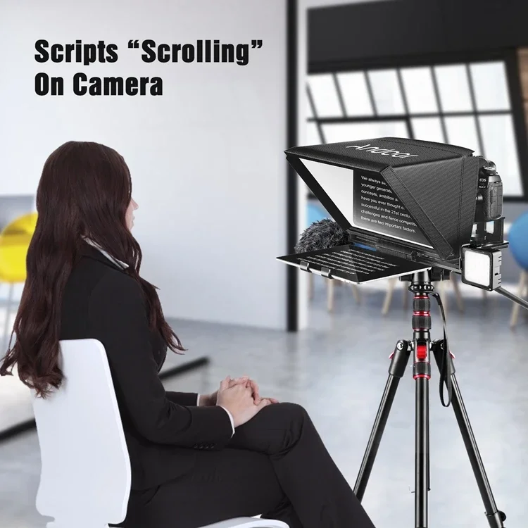 DSLR/ Mirrorless Cameras Video Recording Live Streaming A12 Portable Camera Teleprompter Prompter