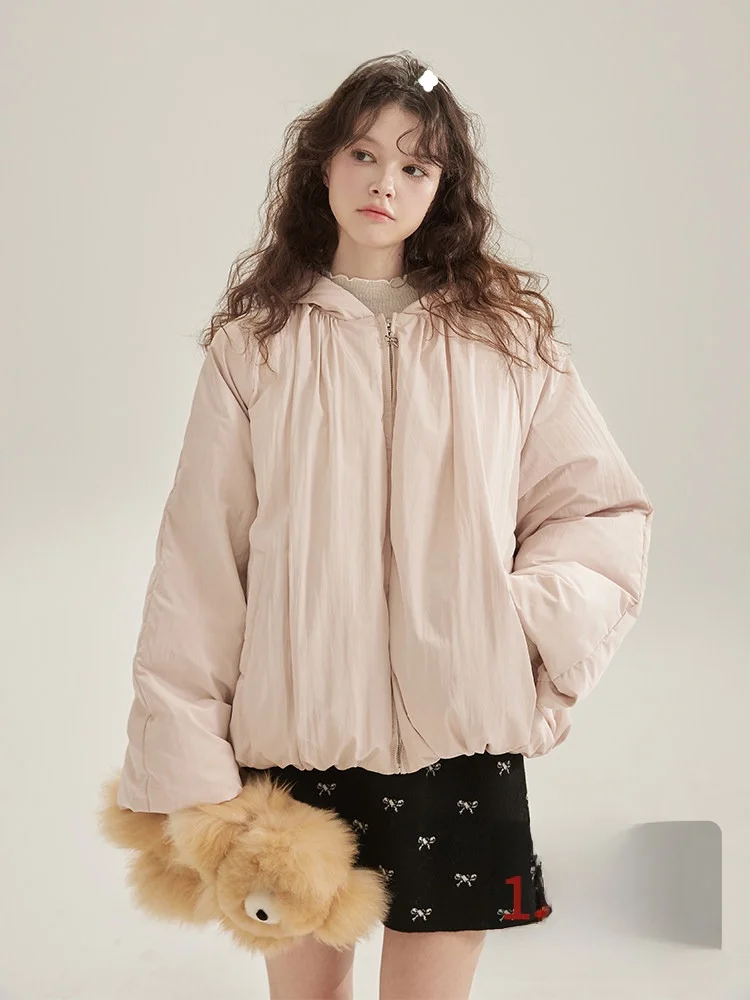 

Callmelater Christmas Red Duck down Jacket Women's 90 White Duck Feather Coat Pink Hooded Spring Autumn Winter Warm Coat