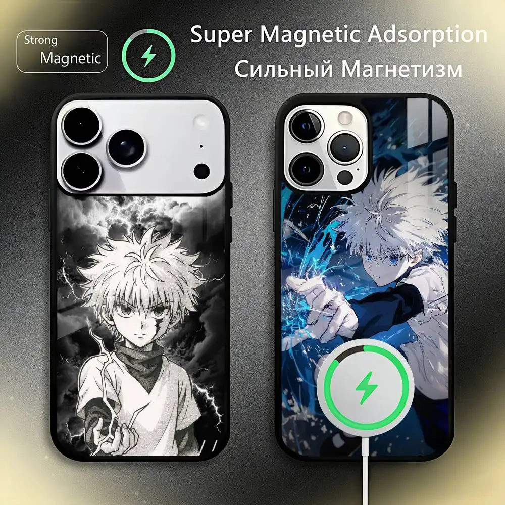 

K-Killua Zoldyck H-Hunter X Hunter Phone Case For iPhone17,16,15,14,13,12,11 Plus,Pro Max, New Magnetic Wireless Charging