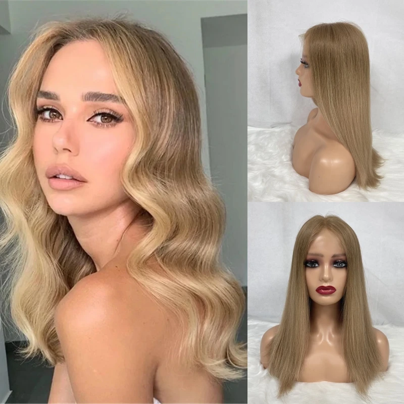 Customizable HD Lace Front Jewish Wig Virgin Human Hair Intact Cuticles Full Density No Short Hair Long Length  Kosher Wigs