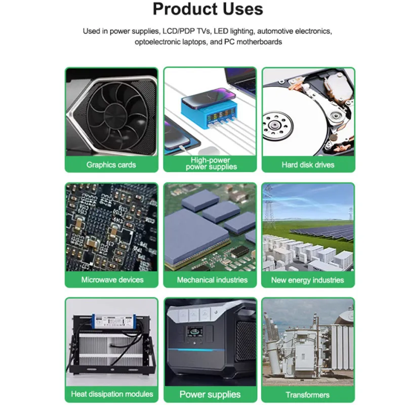 RELIFE RL-098 100 個プレカット絶縁サーマルパッド IC チップ用高熱伝導率自己粘着修理シリコンシート