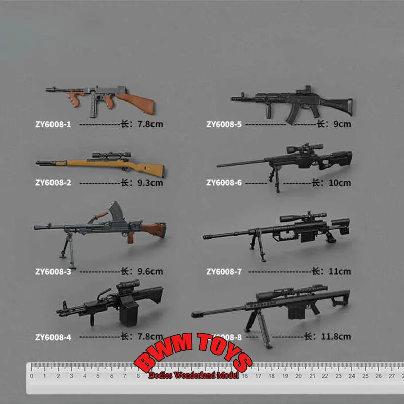 

In Stock ZYTOYS ZY6008 1/12 Scale Soldier Accessories Kit Mini Static Gun Military 98K M1928 MK43 For 6inch Action Figure Doll
