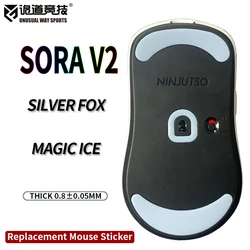 UnusualWaySports Mouse Skates Feet Sora V2 Cambered Surface PTFE Anti Collapse Magic Ice Black Silver Fox