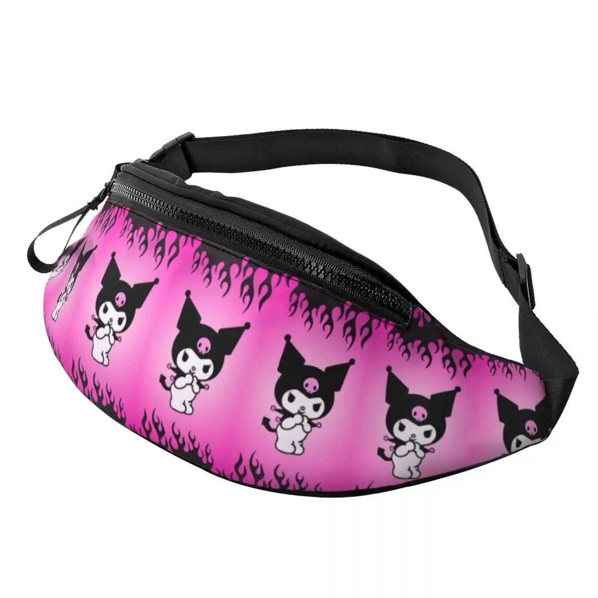 

Custom Cool Wallpaper Fanny Pack for Cycling Camping Women Men Kuromi Crossbody Waist Bag Phone Money Pouch