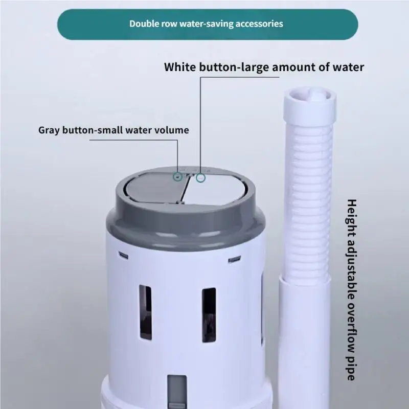Komplettes WC-Spülkasten-Ersatzset mit Ablassventilen, Füllventilen, Doppelspülknopf, Wassertank-Reparaturbeschlägen D2RD – Detail 3