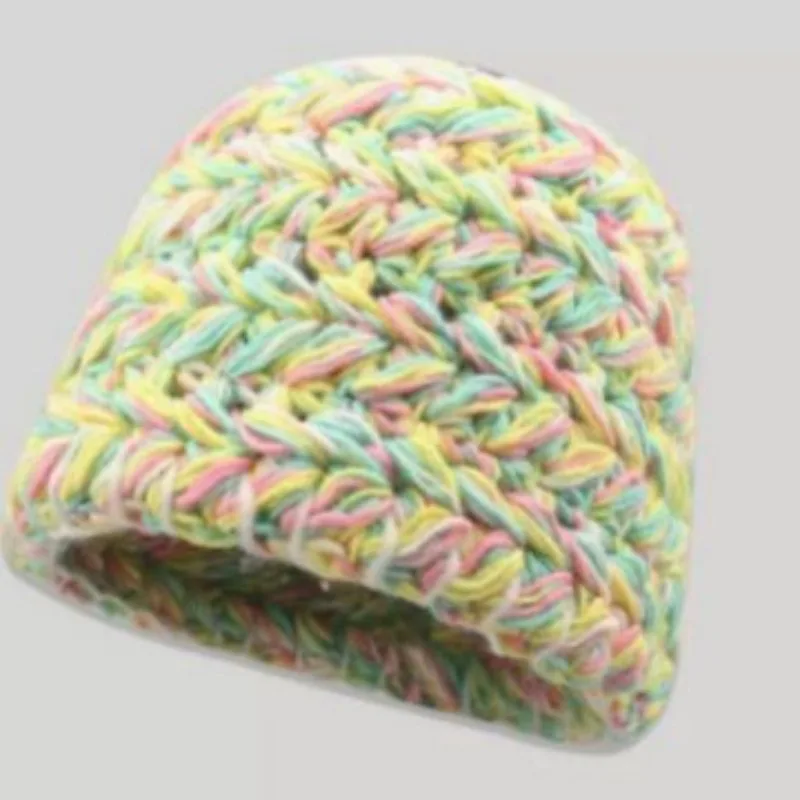 

Chunky Knit Fisherman Bucket Hat Korean Winter Warm Neon Colors Loose Fit Face Slimming Hand Woven Bonnet for Women