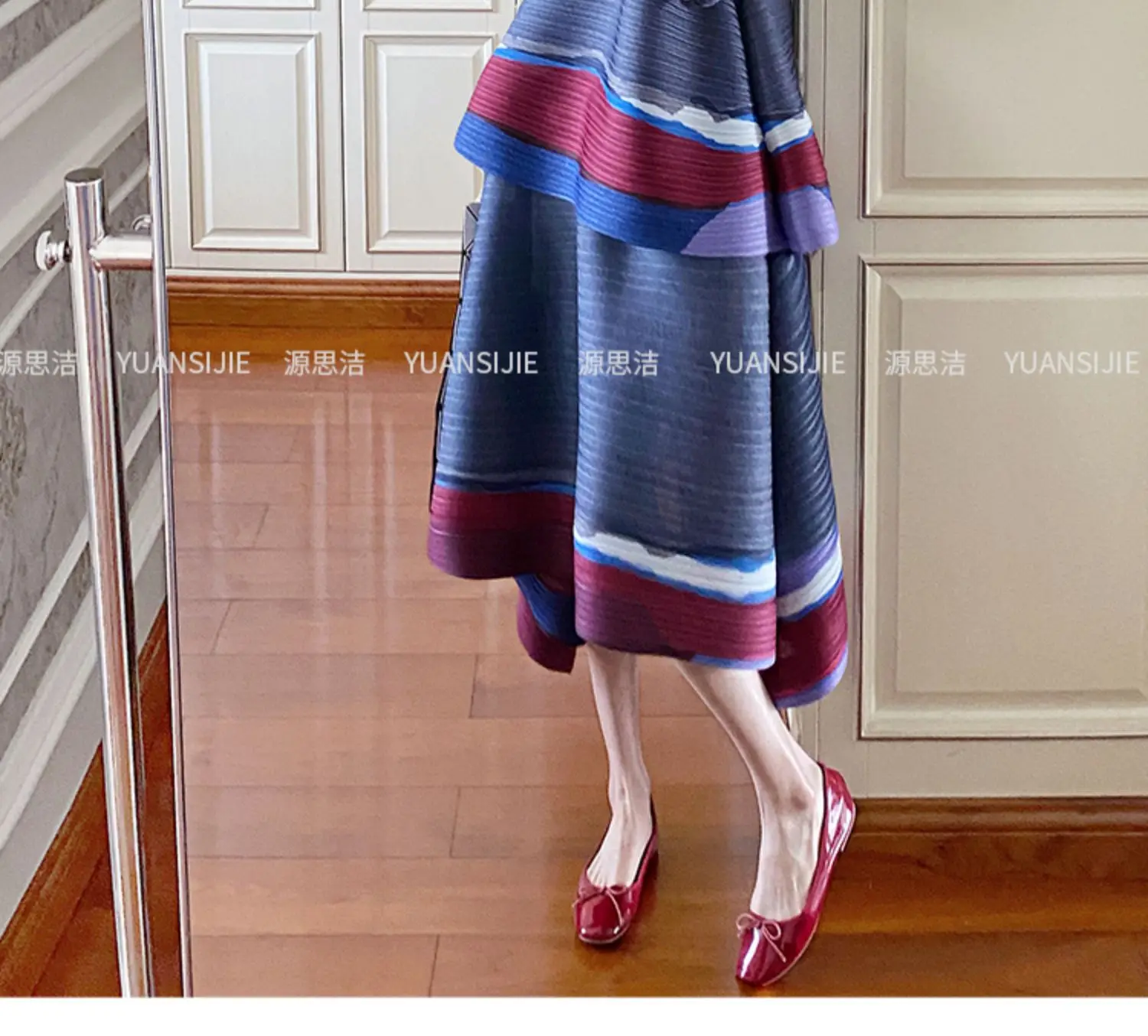 Frauen Eleganten Anzug Farbe Blockieren Unregelmäßigen T-shirt Hoher taille Casual Große Yards Halb Rock 2025, Sommer Neue Weibliche Kleidung