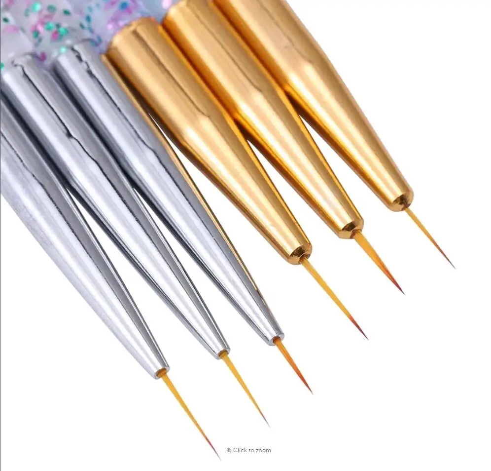 

3 pcs Nail Brush Set for Detailing Striping Nail Art Brushes, liner brush, Painting Brushes set/ Crystal Pen