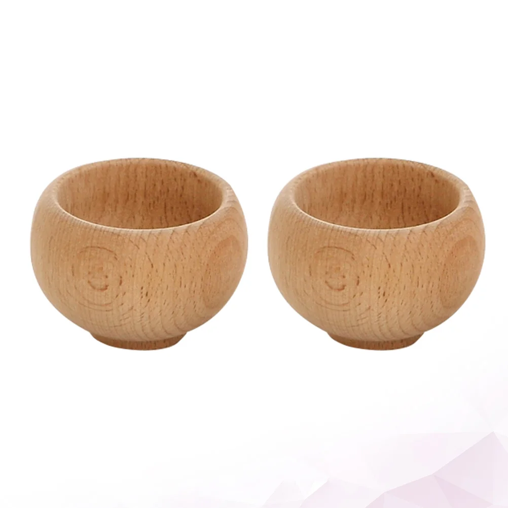 2 PCS Food Kitchen Toys Outdoor Wooden Tablweare Set Tableware Bamboo Simulation Toddler Mini