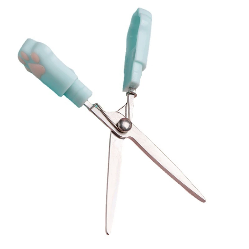 Portable Stainless Steel Scissor Paper Cutting Scissors Cats Paws Pocket Scissors Functional Cutter for DIY Scrapbooking