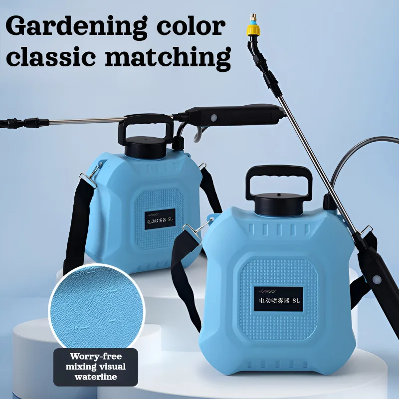 5L/8L Rechargeable Electric Garden Sprayer Portable Battery Powered Pressure Sprayer with Shoulder Strap for Farm Orchard Lawn
