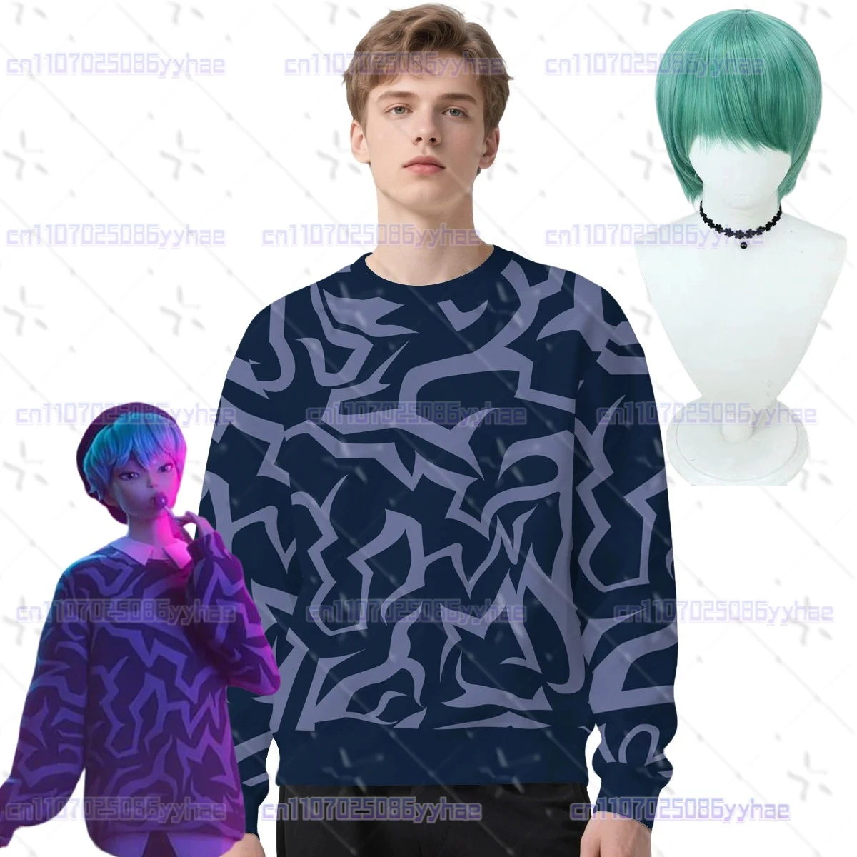 Anime Demon Hunter Baby Saja Boy Demon Patterns Cosplay Tops Pull On Crew Neck Hoodie Carnival Party Outfits Popular Funny Tops