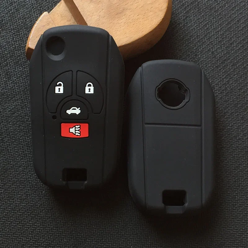 Silicone Modified Flip Remote Key Shell Case For Nissan Sylphy Cube Juke Rogue Micra Qashqai Altima Maxima Sentra Versa 4 Button