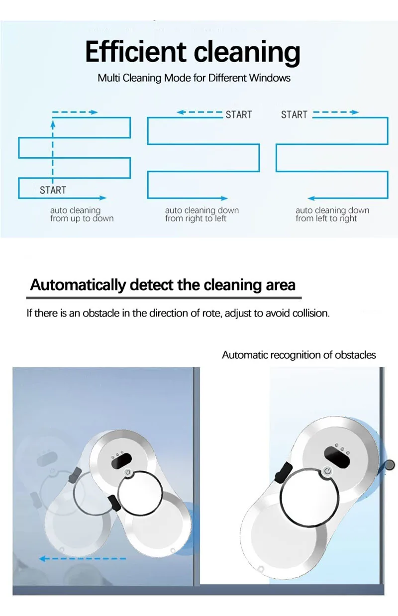 Automatic Window Cleaning Machine Robot Long-lasting Endurance High Suction Power Sweeping Robot Vacuum Cleaner Wireless Remote