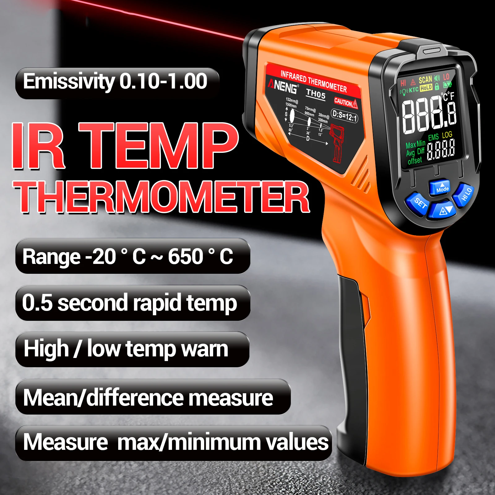 비접촉식 적외선 온도계 -20 ℃ ~650 ℃ /-4 - Industrial Laser Temperature Sensor 리뷰 및 가격