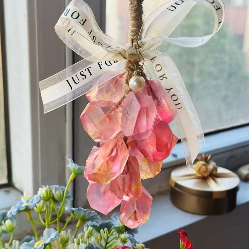 

New Portable Crystal Grape Soap Washed Fruity Strawberry String Pink Crystal Soaps Can Be Hung Essential Oil Soap