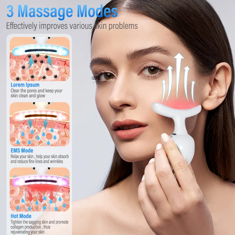 7-Color Face Massager Skin Care Facial Tightening Massager   Neck Lifting Beauty Device