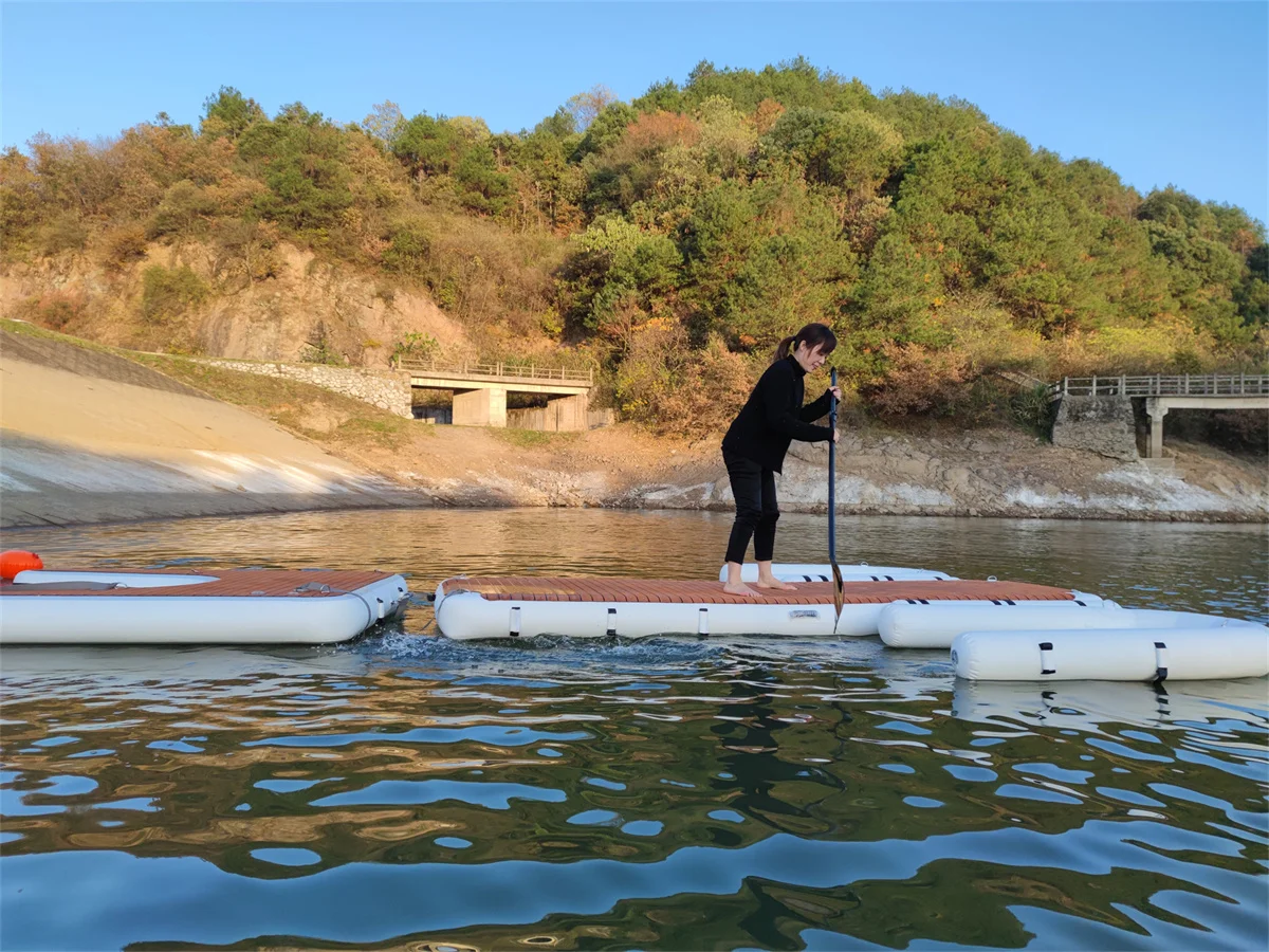 

Надувная док-станция для яхты, настраиваемая док-станция для рыбалки, плавающая док-станция для гидроциклов, понтонная палуба, надувная док-станция с EVA