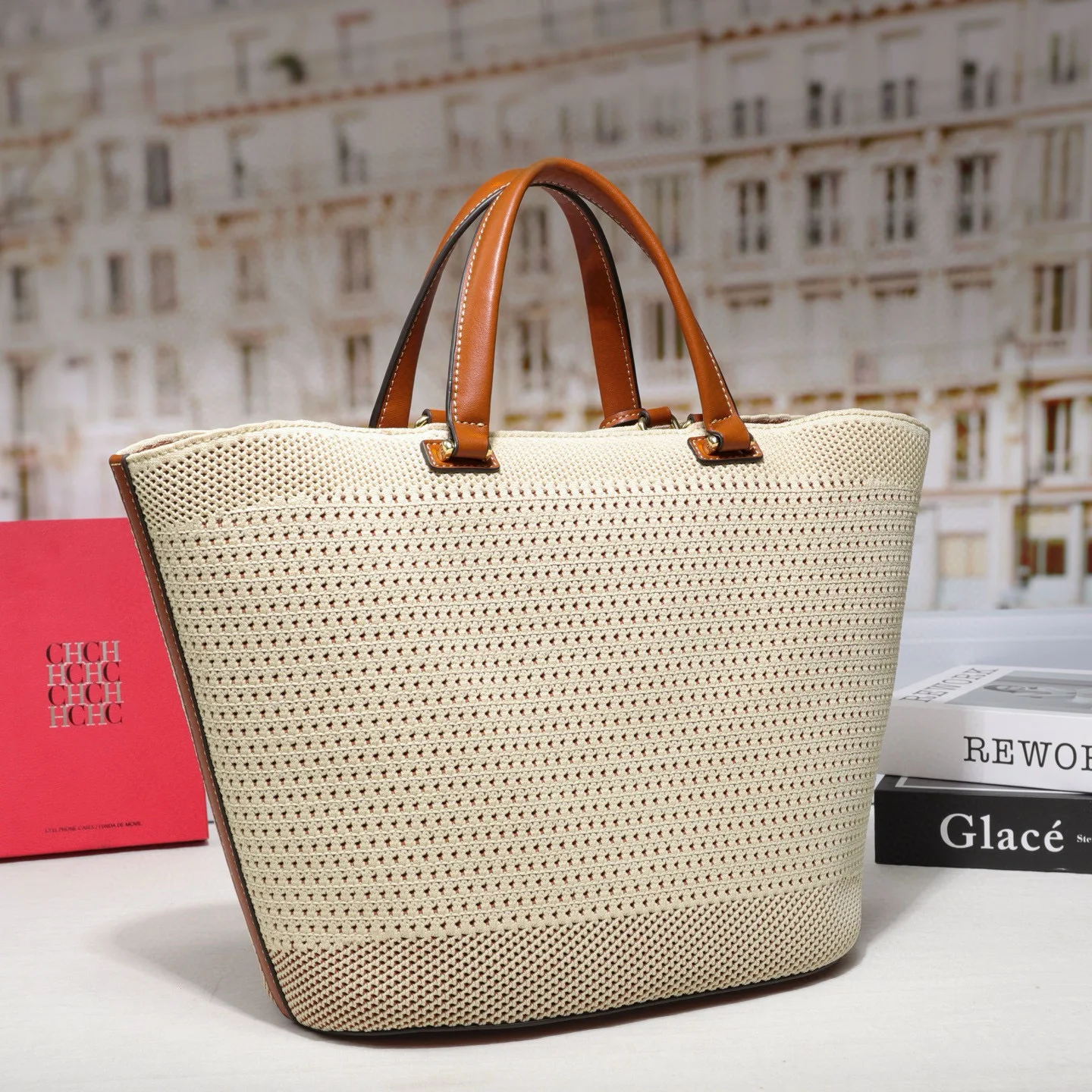 2025 Woven Tote Bag for Women - Lightweight Beach Basket Bag, Large Capacity Crochet Shoulder Bag, Casual Market Shopping Bag