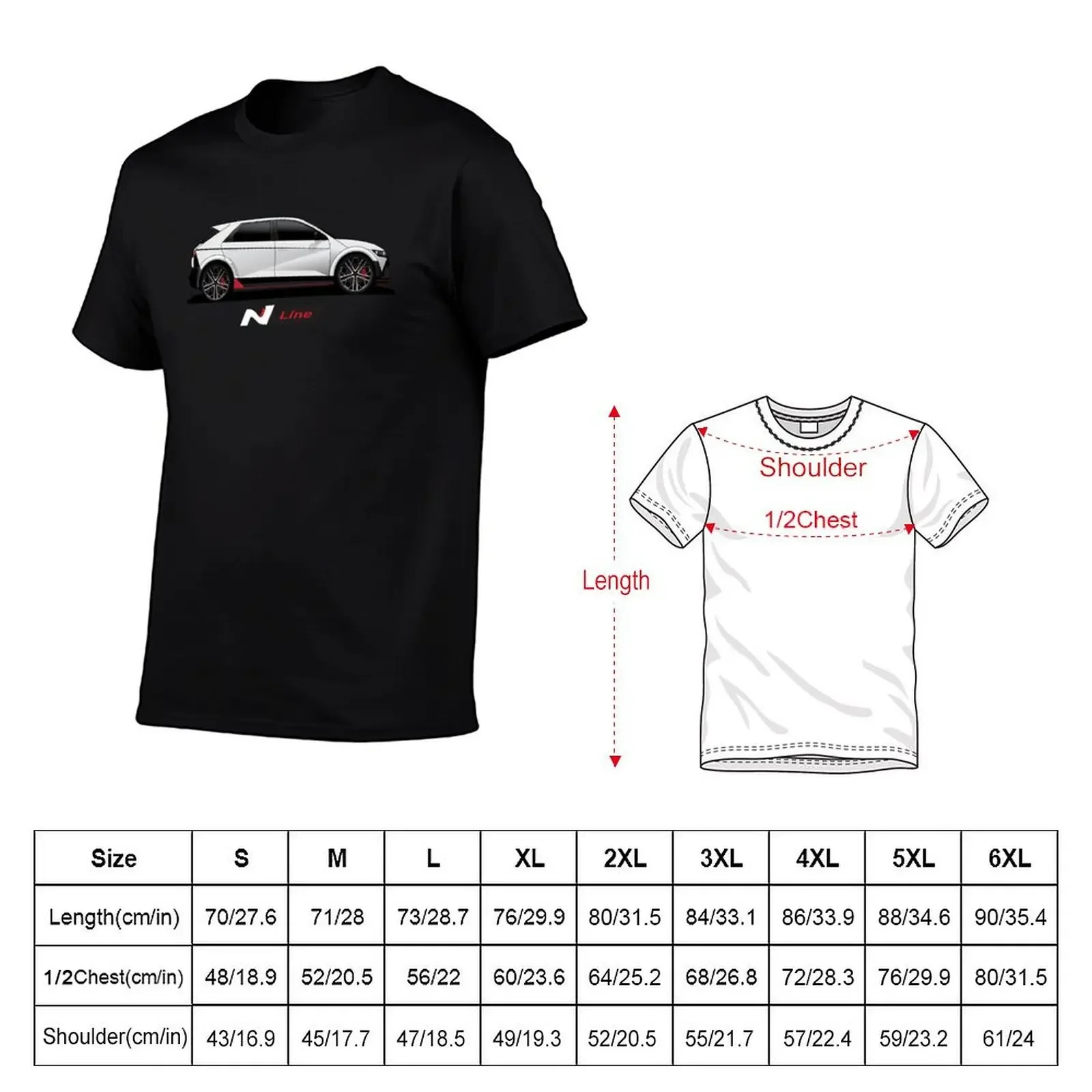 Ioniq 5 N line White illustration T-Shirt plus size tops plus size clothes custom shirt clothes for men