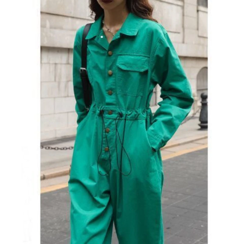 New Tooling Jumpsuit Women's Spring Korean Version Loose and Thin Green Jumpsuit Jump Suits for Women