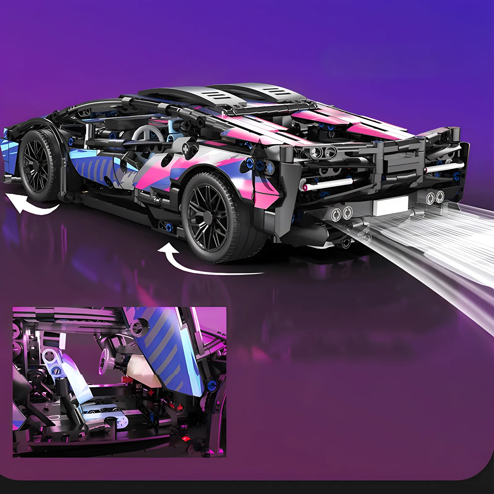 Technical Racing Sport Car Model Building Blocks technic adults 1:14 DIY Supercar Brick Puzzle Toys Kid Adult Gift(1314+granule)