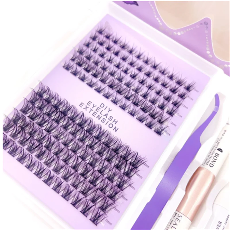 ชุดขนตาปลอมแบบ 3 มิติ ติดเองได้ รูปทรงกากบาทยาว หนาแน่น สำหรับต่อขนตาด้วยตัวเอง ใช้งานง่ายและรวดเร็ว