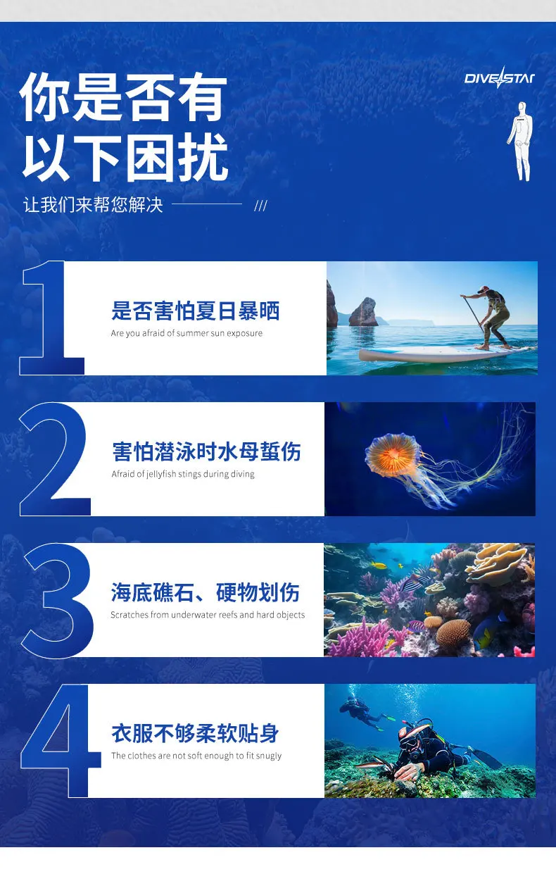 0.5mm Lycra Wetsuitsurf Scuba Diving Suit Equipment Underwater Fishing Spearfishing Kitesurf Swimwear Wet Suit Equipment
