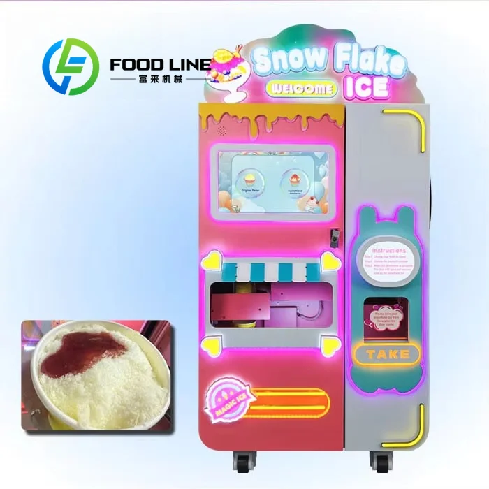 Snow Flake Ice Vending Machine Engineered For Hospital Waiting Rooms Bringing Comforting Cold Snacks To Patients With Gentle