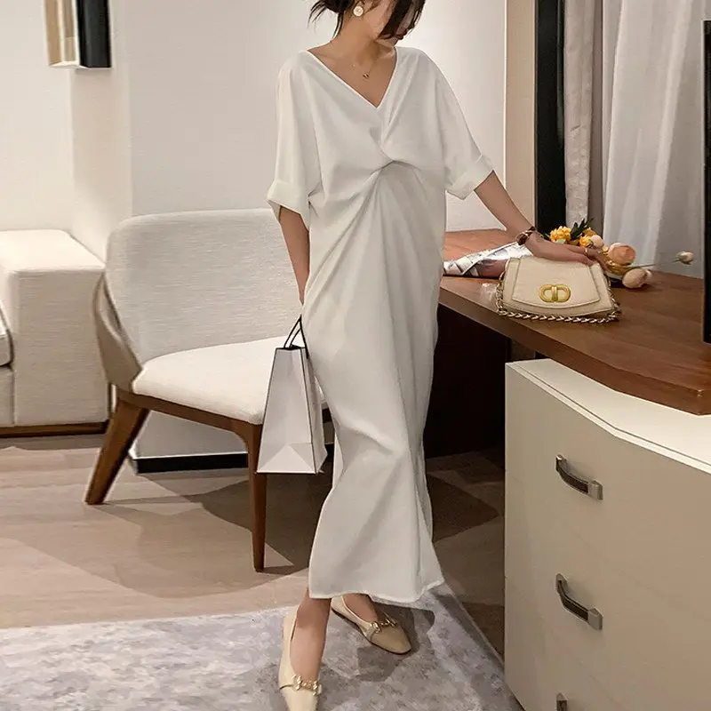 Kink T-shirt rok zomer losse Tibetaanse vlees dunne backless V-hals jurk super lange rok maxi-jurken voor dames