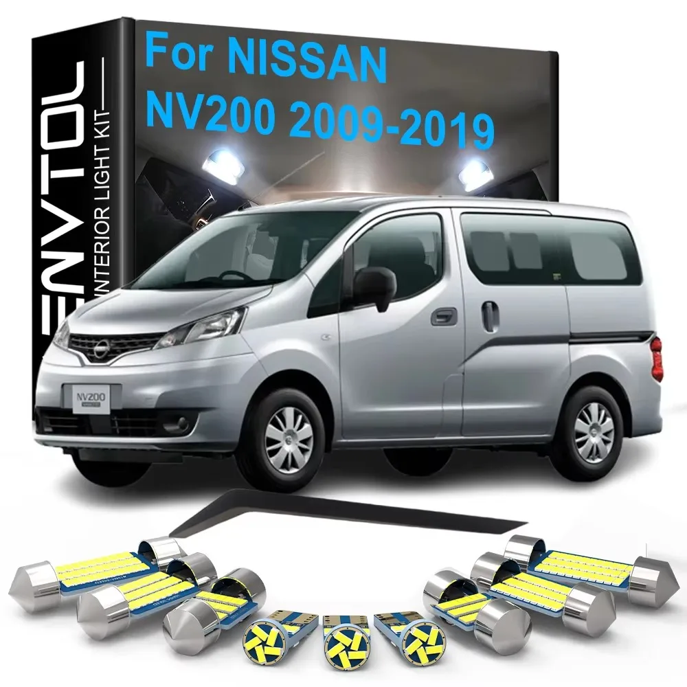 

9pcs LED Interior Lights Canbus For Nissan NV200 2009 2010 2011 2012 2013 2014 2015 2016 2017 2018 2019 Dome License plate Lamps