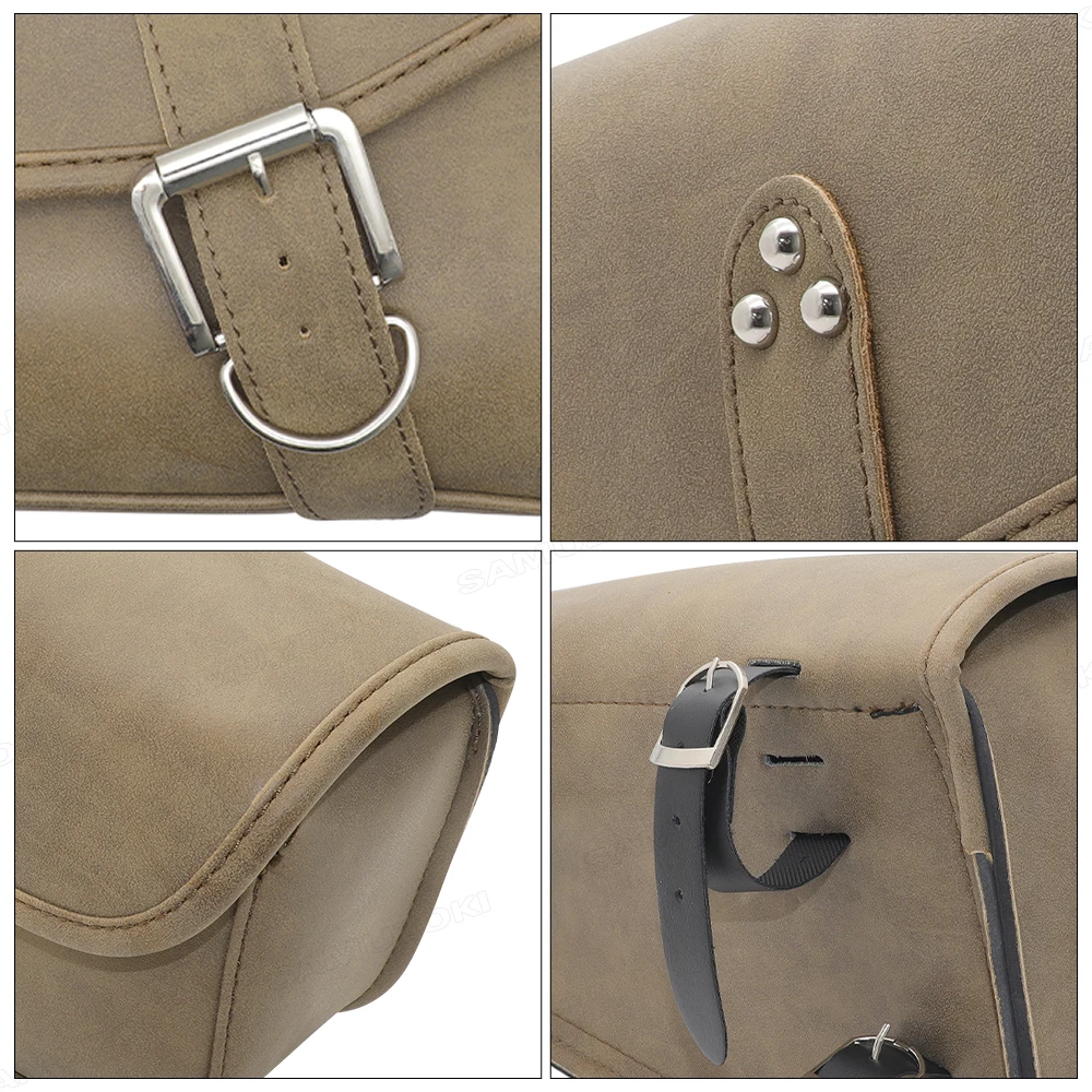 

Universal Motorcycle Retro Brown Saddle Travel Bag Side Tool Bag Waterproof