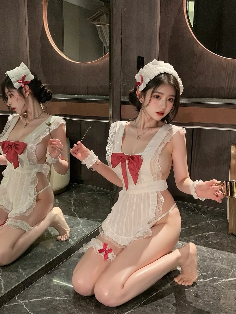 메이드 란제리 유니폼 성인 섹시한 잠옷 순수한 욕망 드레스 우아한 탱크 미니 드레스 패션 한국 여성 스위트 탑 XO8M