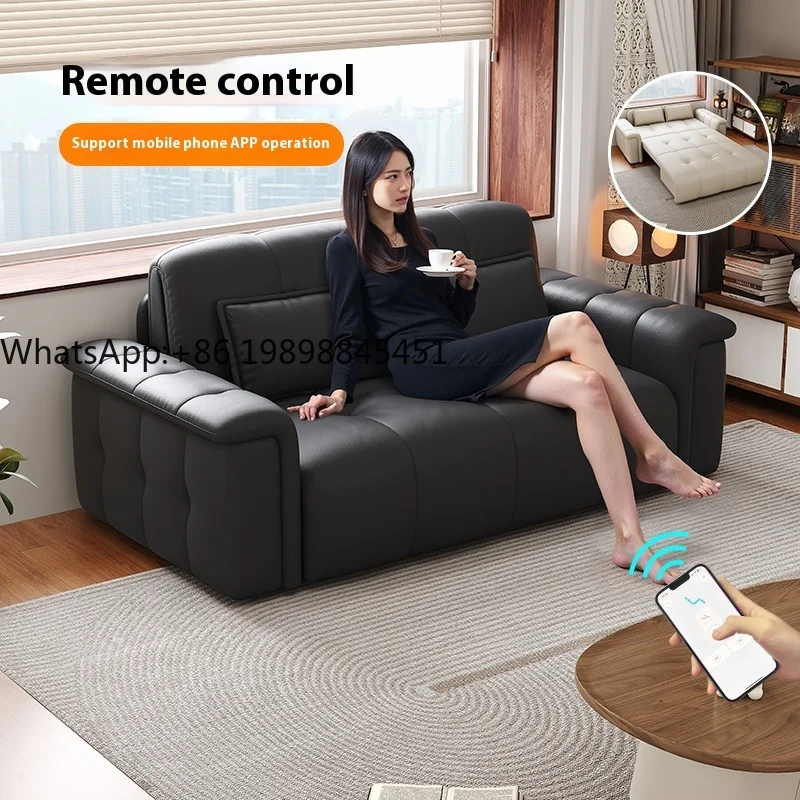 

Modern Intelligent Electric Sofa Bed Telescopic Dual-Use Remote Control Multi-functional Small Apartment Living Room Bedroom