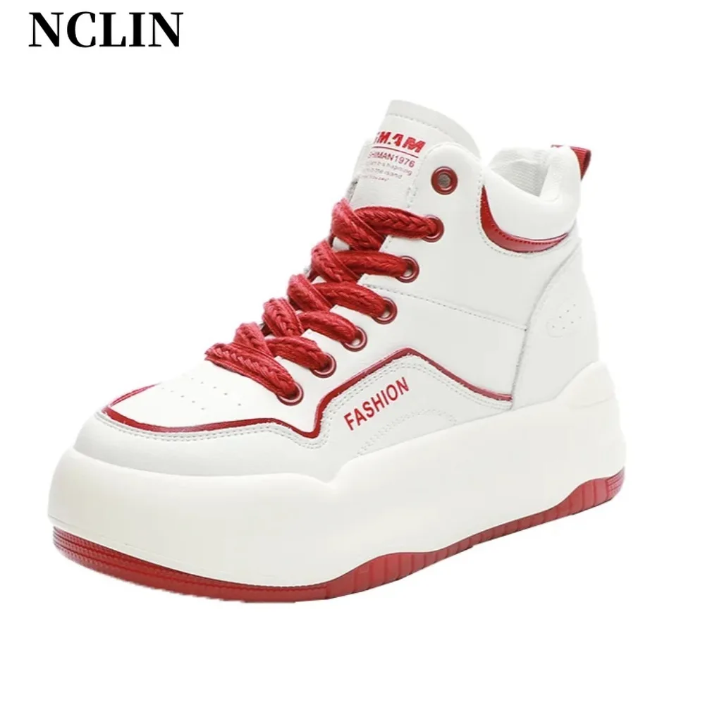 

NCLIN Genuine Leather For Women Sneakers New Running Autumn Winter Spring Shoes For Girls 2024 Sport Shoes Woman Casual Shoes