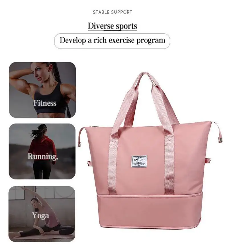 Erweiterbare Große Reisetasche, Wasserabweisende Sport- und Fitness-Handtasche, Lässige Reisetasche – Detail 3