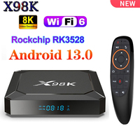 NEW X98K Android 13 Smart TV Box RK3528 4G 32G 2.4G 5G Dual WIFI BT Wifi6 Set Top Box Google Voice Media Player