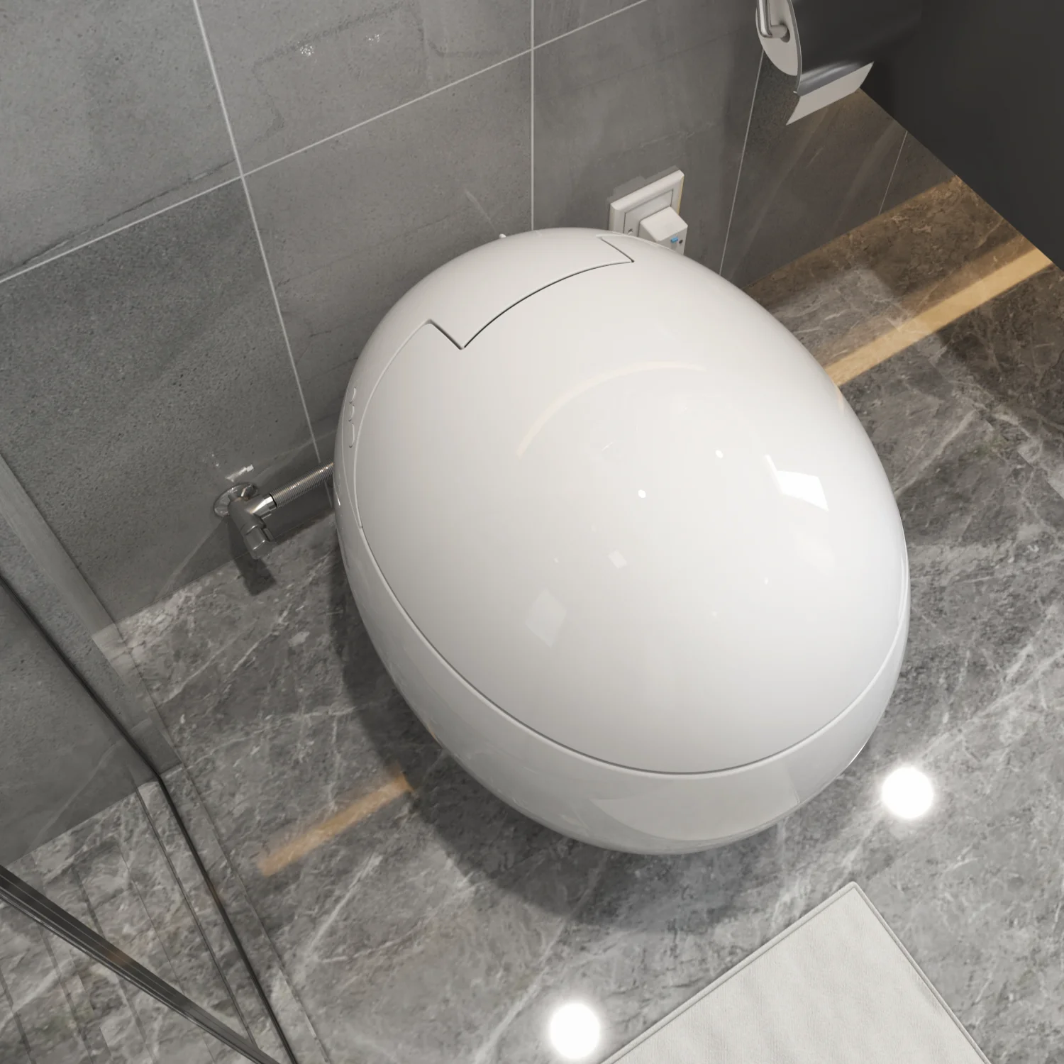 Nuovo di zecca originale WC con coperchio ribaltabile manuale WC intelligente sicuro con funzioni multiple WC intelligenti intelligenti per il bagno