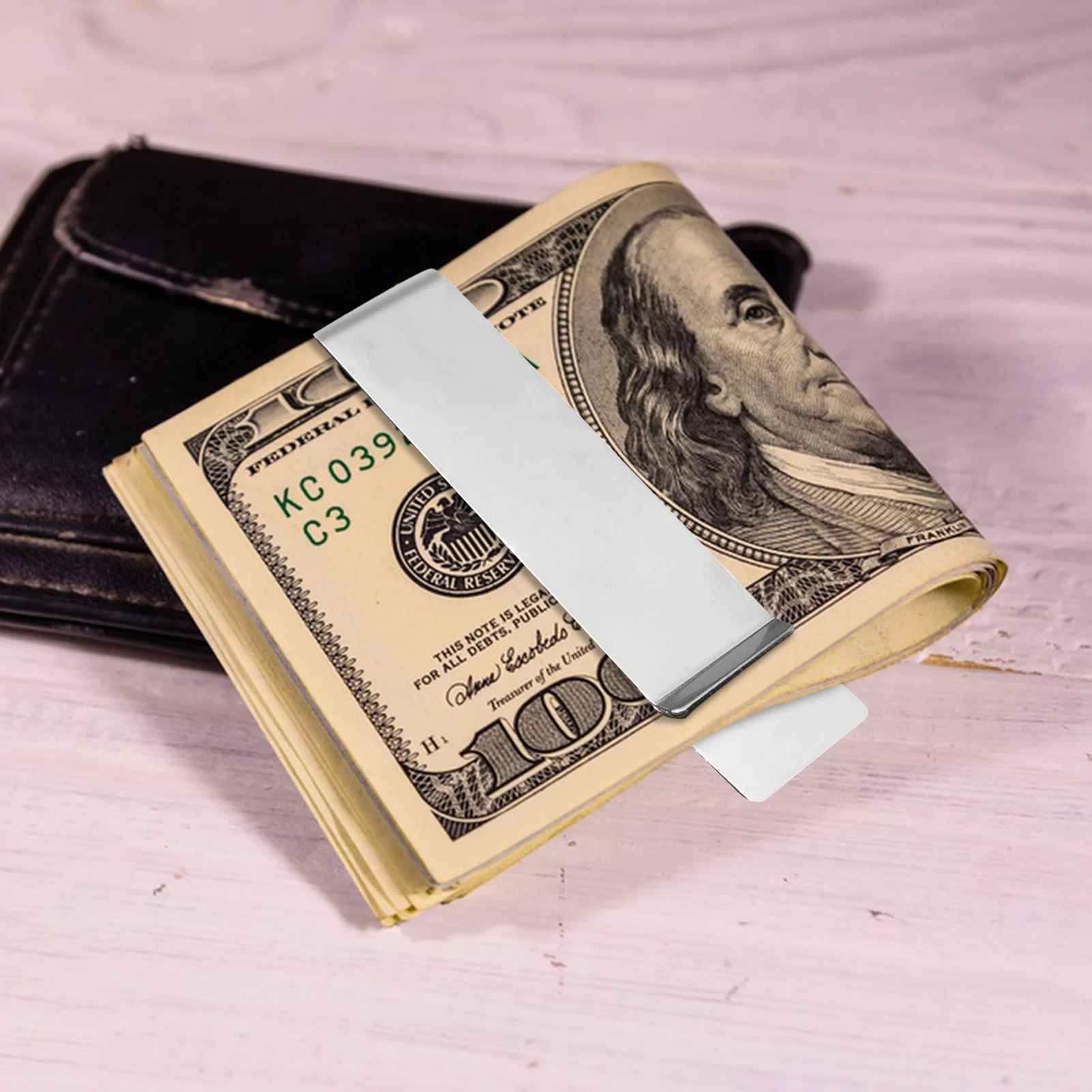 1Pcs Stainless Steel Money Clip Fashion Simple Silver Creative Banknote Clip Belt Clip Personality Bookmark Metal Ticket Folder
