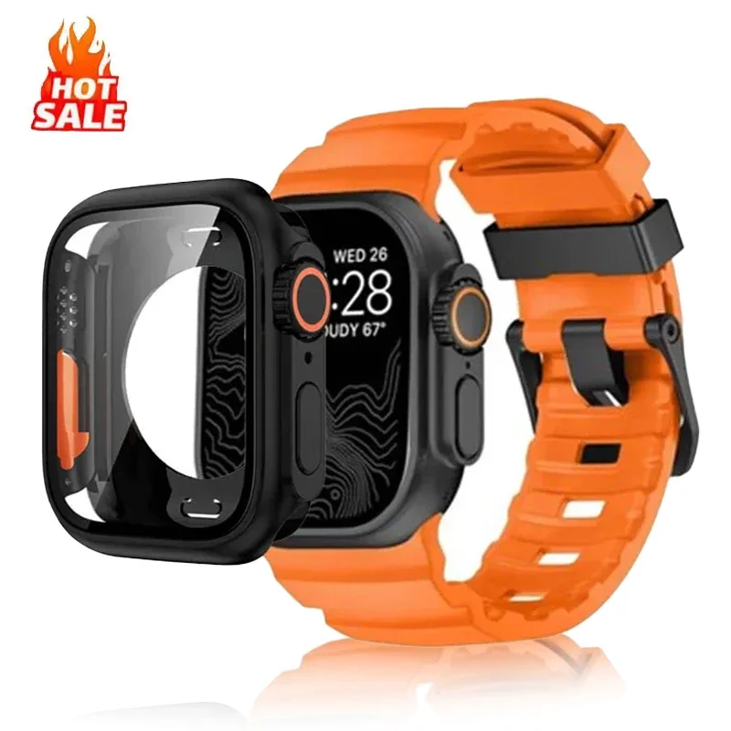 Silikonarmband + Gehäusewechsel für Ultra für Apple Watch Ultra 11 10 9 8 7 6 5 4 SE für iWatch 46 mm 49 mm 45 mm 44 mm 42 41 mm 40 mm 38 mm