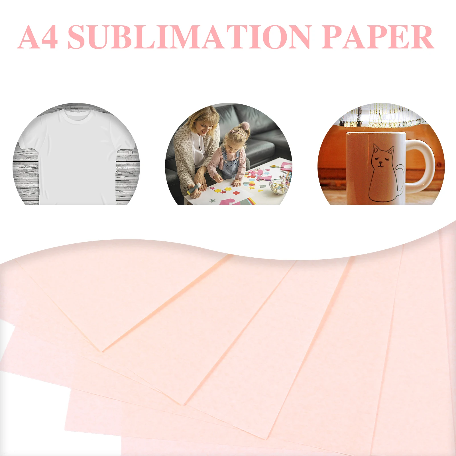 40 Sheets Heat Transfer Paper Sublimation A4 Printable Transfer Paper Quick Drying Machine Washable for Textile Ceramics
