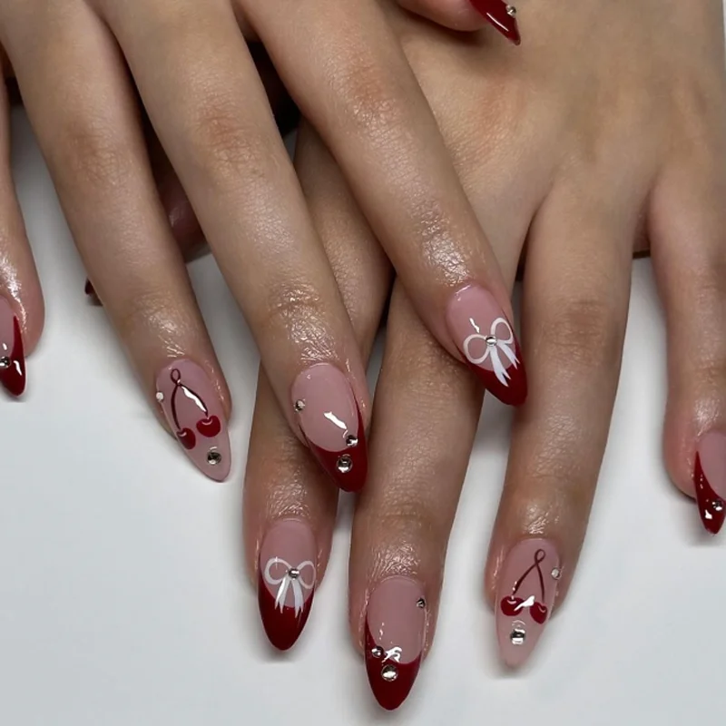 3D étincelle strass sirène perle portable faux ongles couverture complète presse sur ongles femmes Salon faux ongles uñas postizas ongles conseils