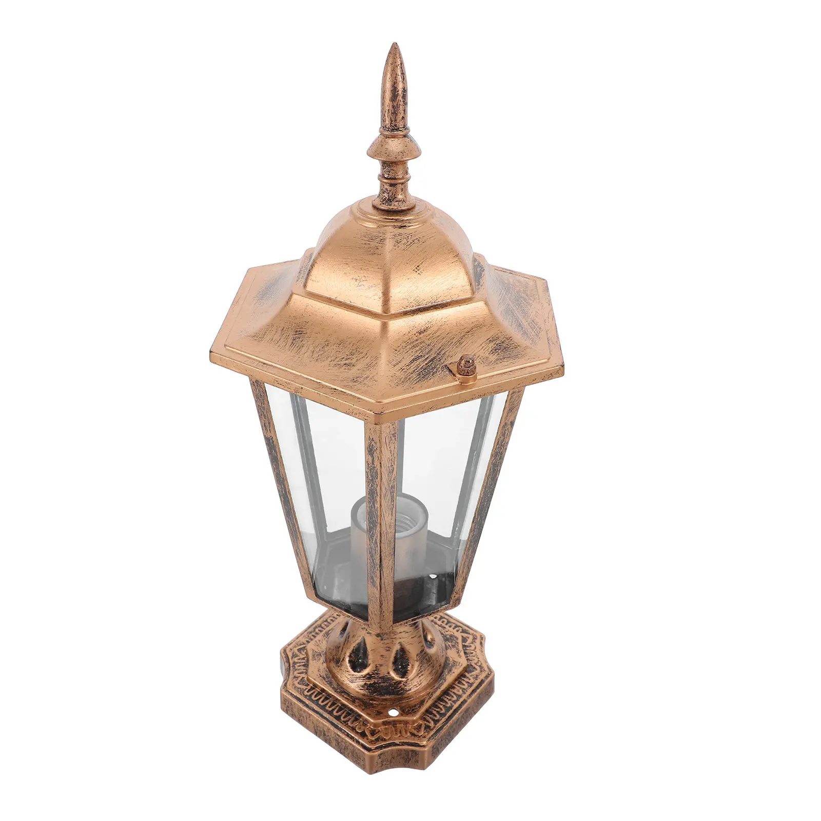 

Outdoor Hexagon Lamp Shade Aluminum Glass Clear Light Cover for Yard Garden Patio Lighting Fixture Courtyard Lamp Accessory