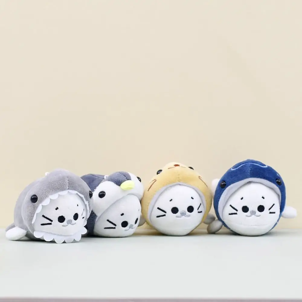 

PP Cotton Seal Doll Pendant Fluffy Dress Up Plush Cosplay Seal Keychain Cartoon Comfortable Sea Lion Key Chain Children Girl