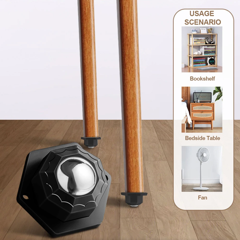 4 Buah Kit Rol Bergerak Roda Kastor Mini Berperekat Rotasi 360 Derajat Lengket untuk Kotak Penyimpanan Tempat Sampah Furnitur Kecil