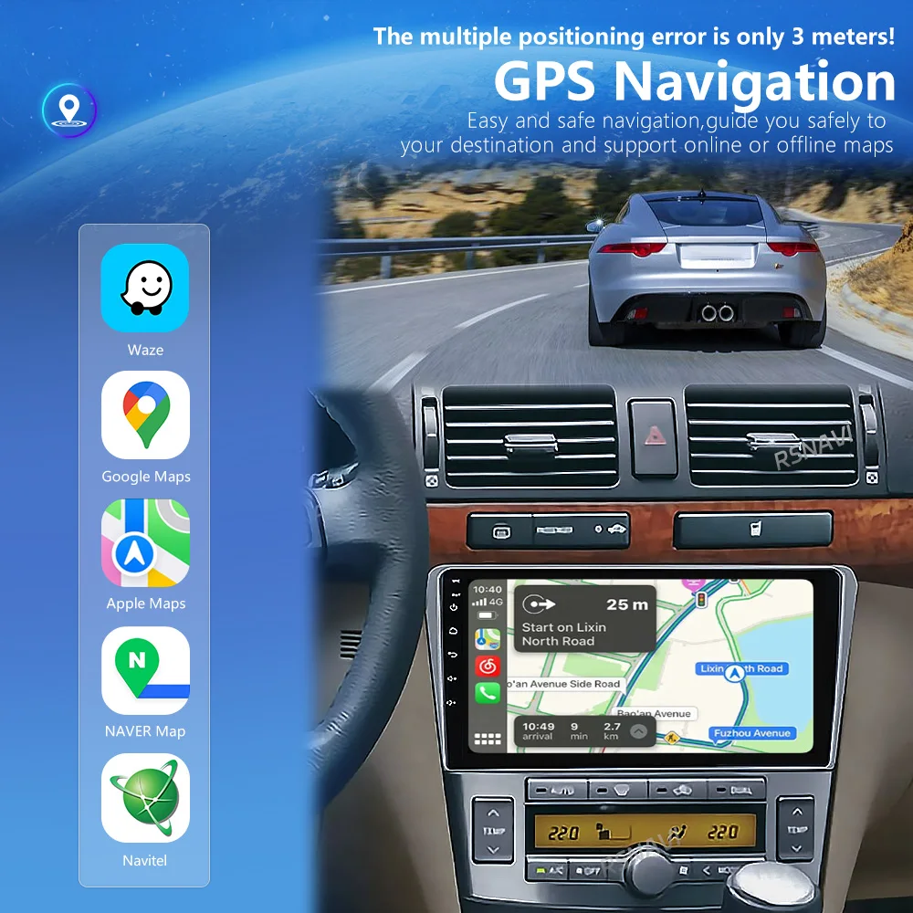 Android 16 Carplay Auto 2K Screen Car Player Radio BT Multimedia For Toyota Avensis T250 2 II 2003 - 2009 2Din Autoradio Stereo view 4