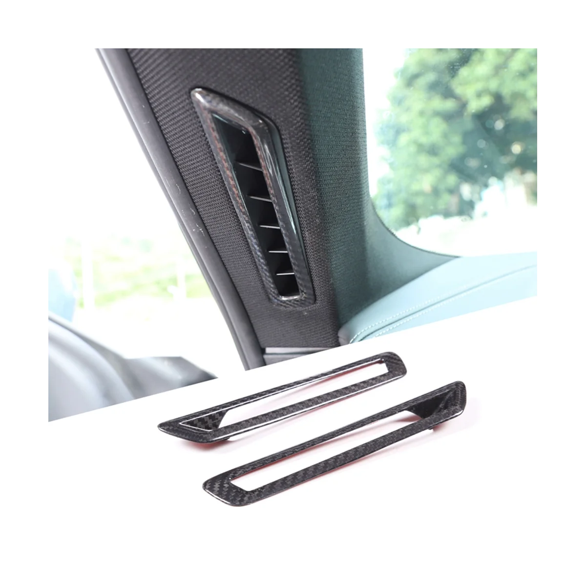 For BMW 8 Series G14 G15 G16 Dry Carbon Fiber Car A Pillar Air Conditioning Outlet Decorative Frame Sticker Accessories